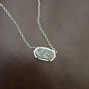 Kendra Scott platinum drusy necklace